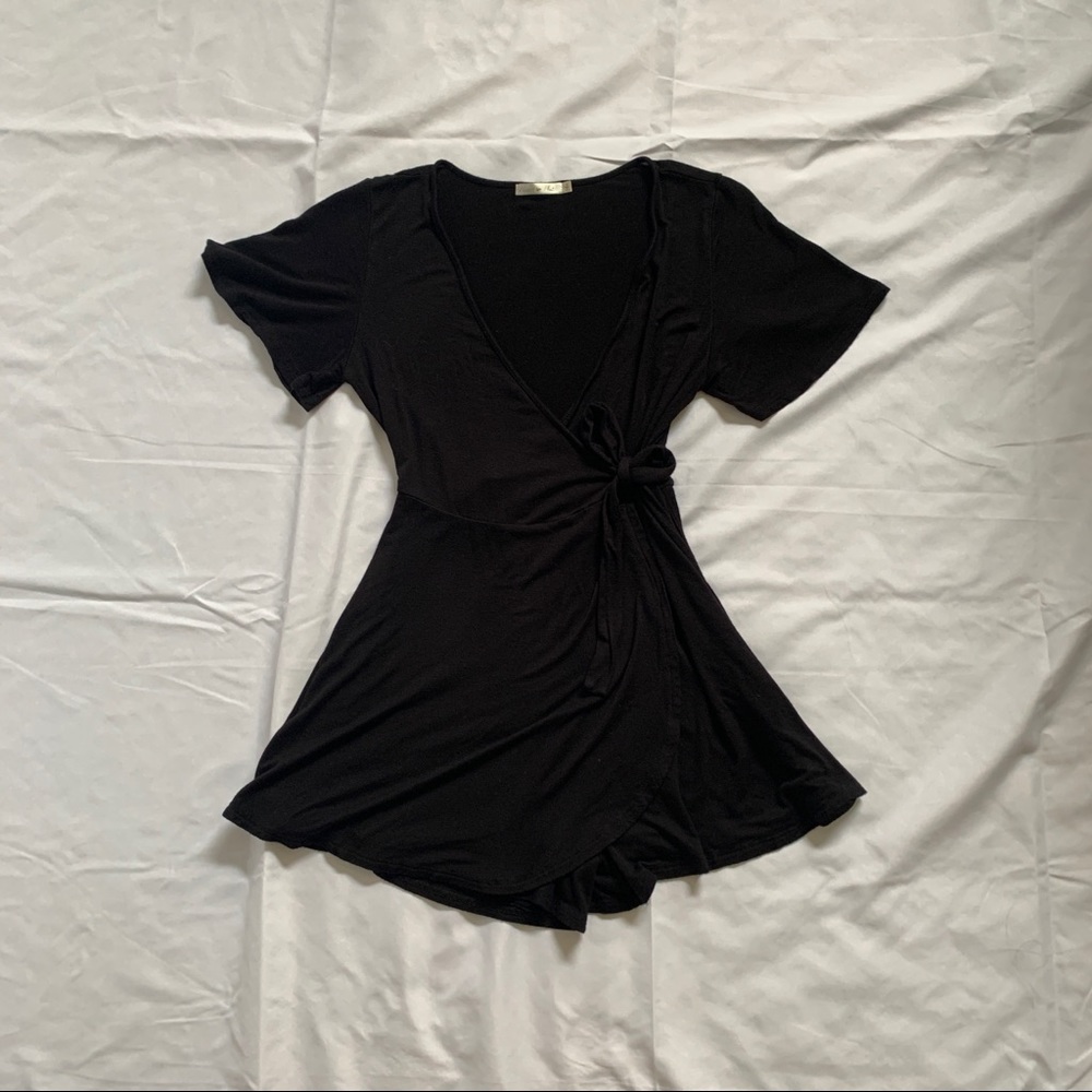 Black Wrap Romper